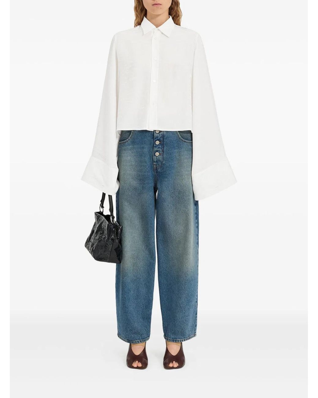 MM6 by Maison Margiela White Long-Sleeved Shirt