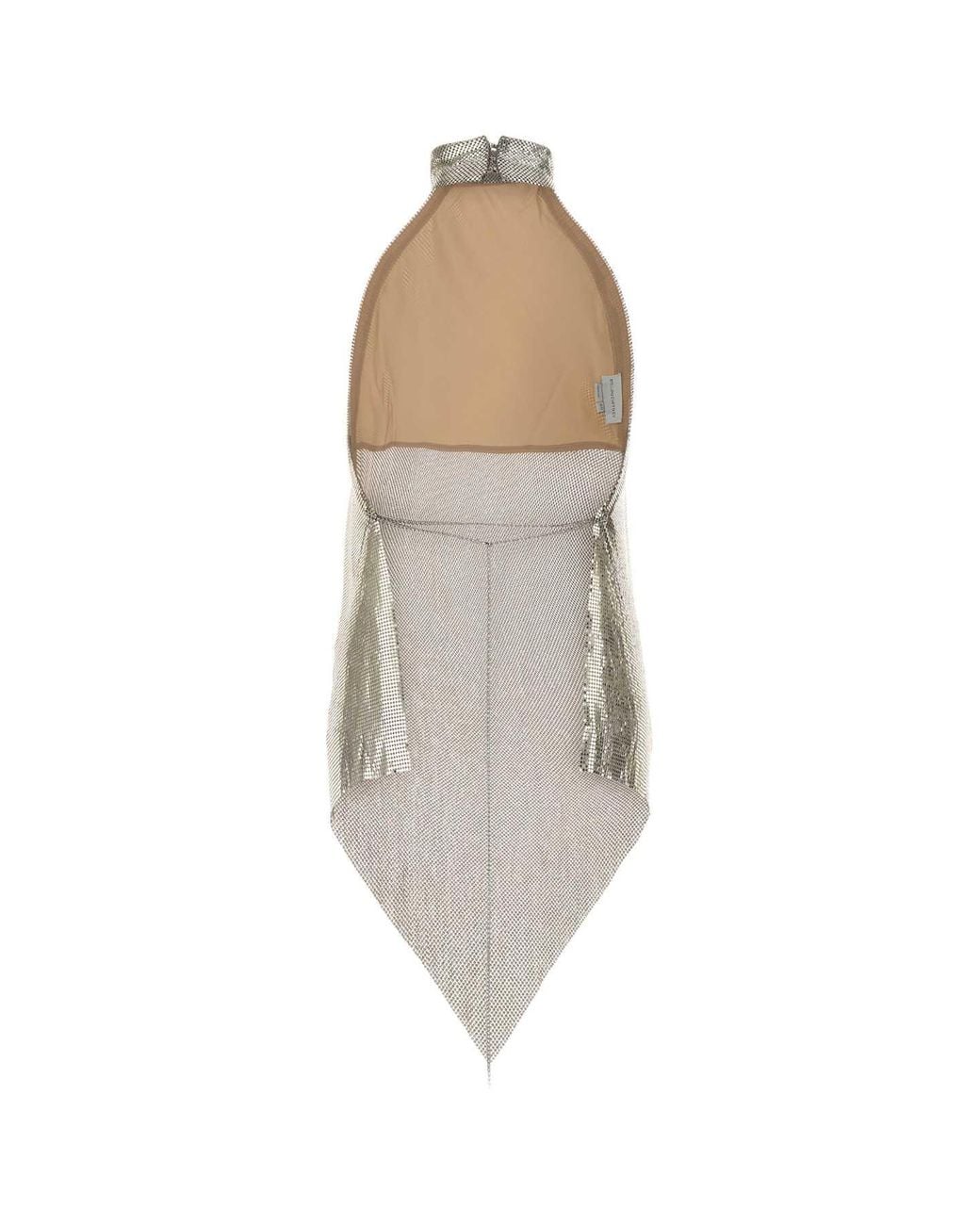 Stella McCartney White Chainmail Mock Neck Top