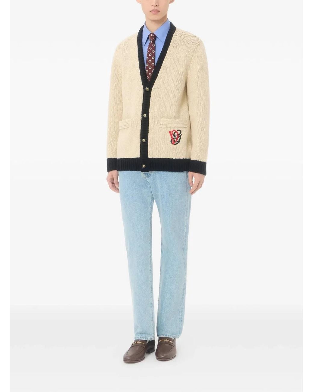 Valentino Garavani Blue Lightweight Cotton Oxford Shirt With Vgold for men