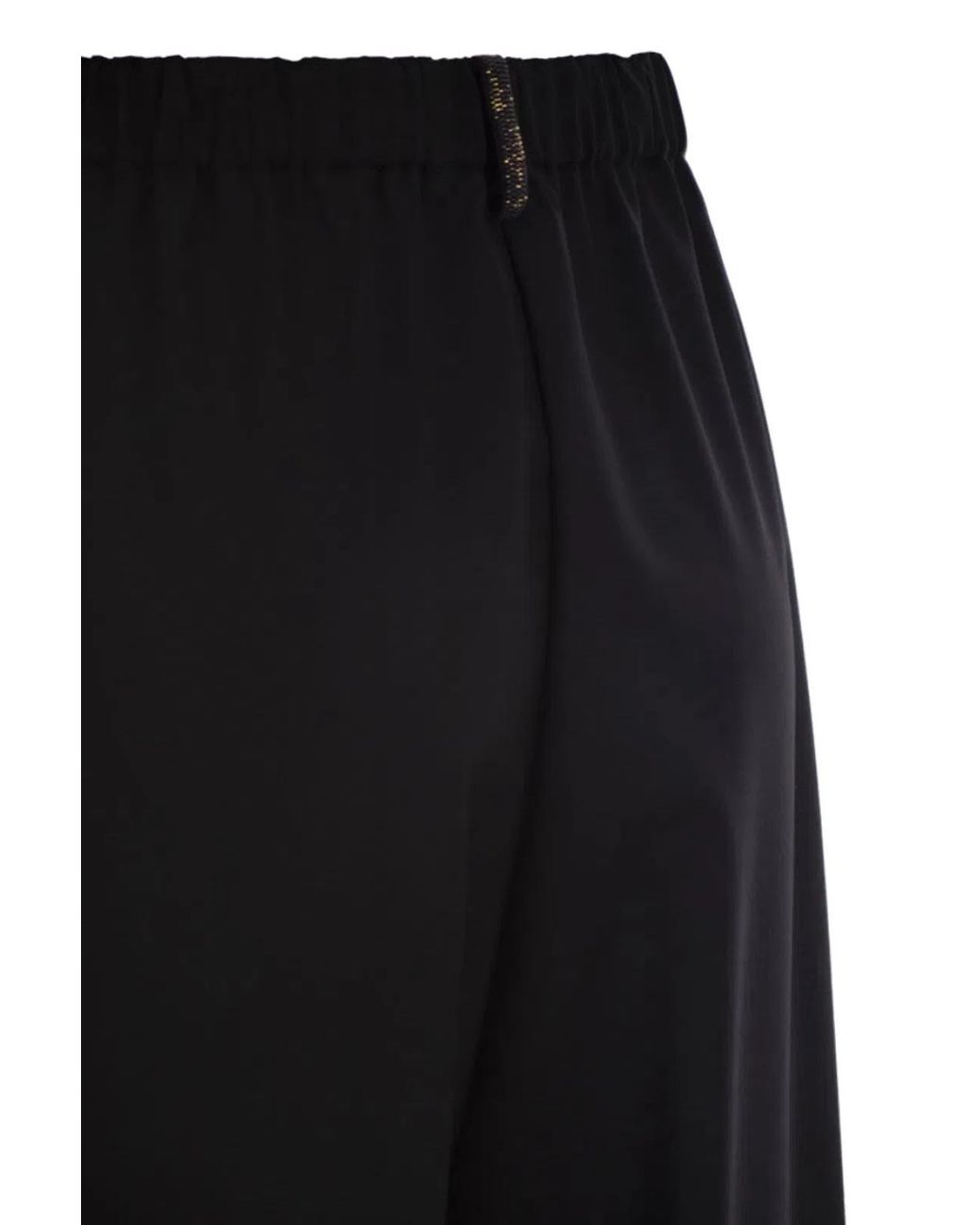 Fabiana Filippi Blue Wide-Leg Stretch Wool Trousers With Elasticated Waistband