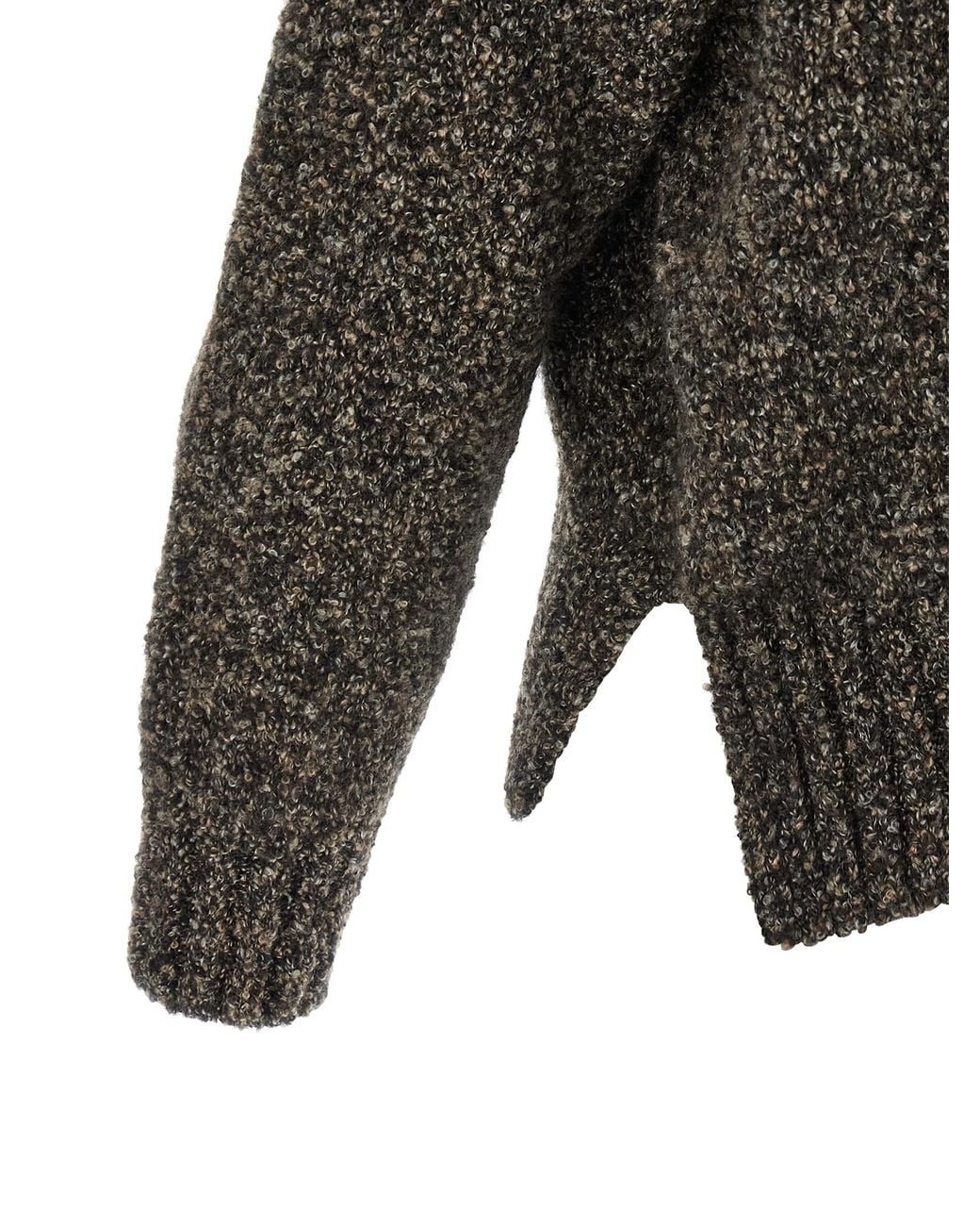 Agnona Gray Mqaglia High Neck Bouclé