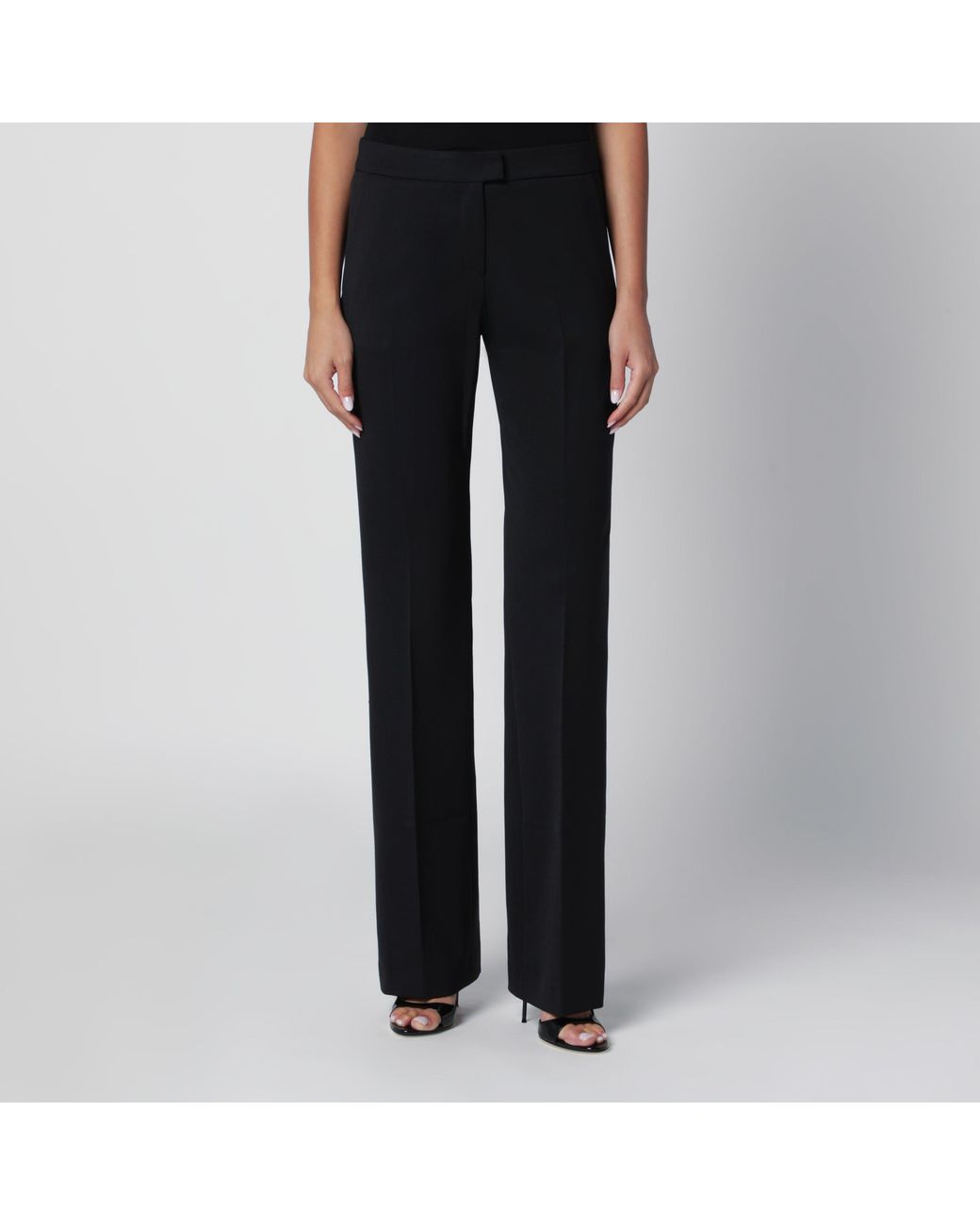ANDAMANE Black Gladys Virgin Wool Gabardine Trousers