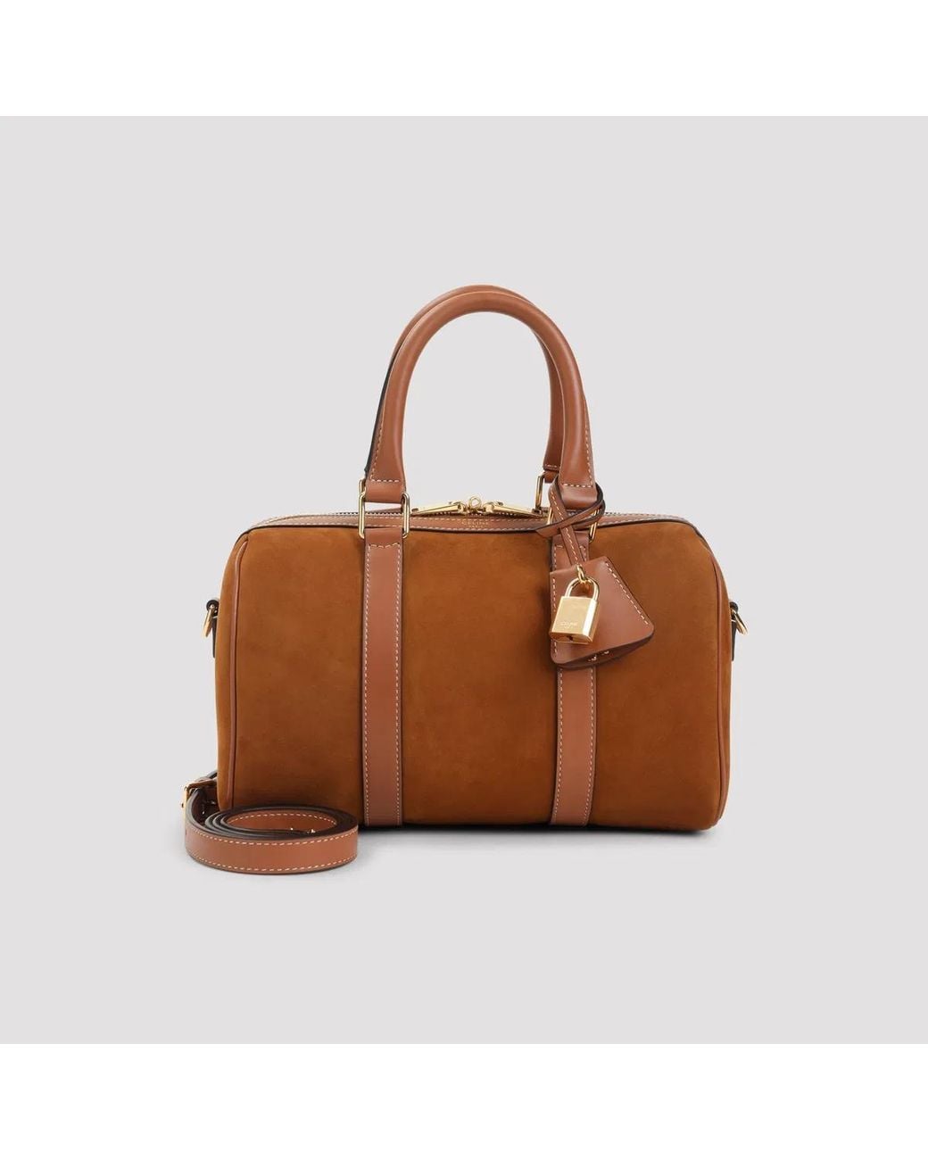 Céline Brown Medium Boston Suede Leather Shoulder Bag