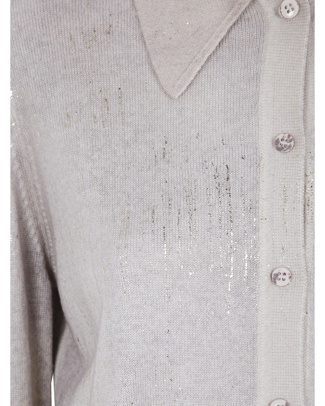 Avant Toi Gray Hand Painted Cashmere Shirt With Check Lamination