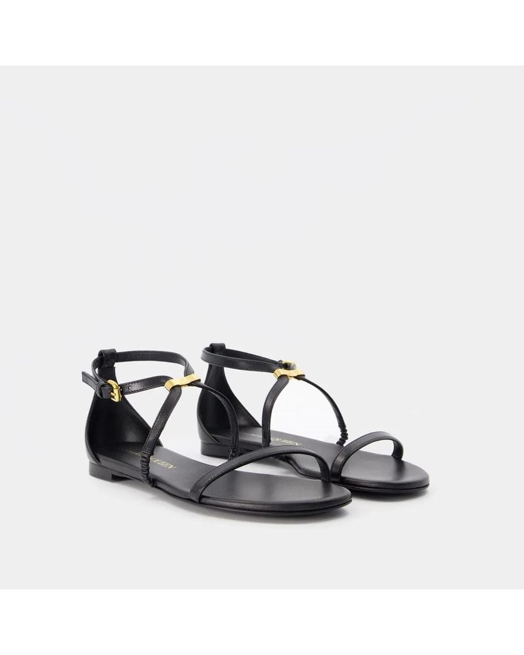 McQueen Black Harness Sandals
