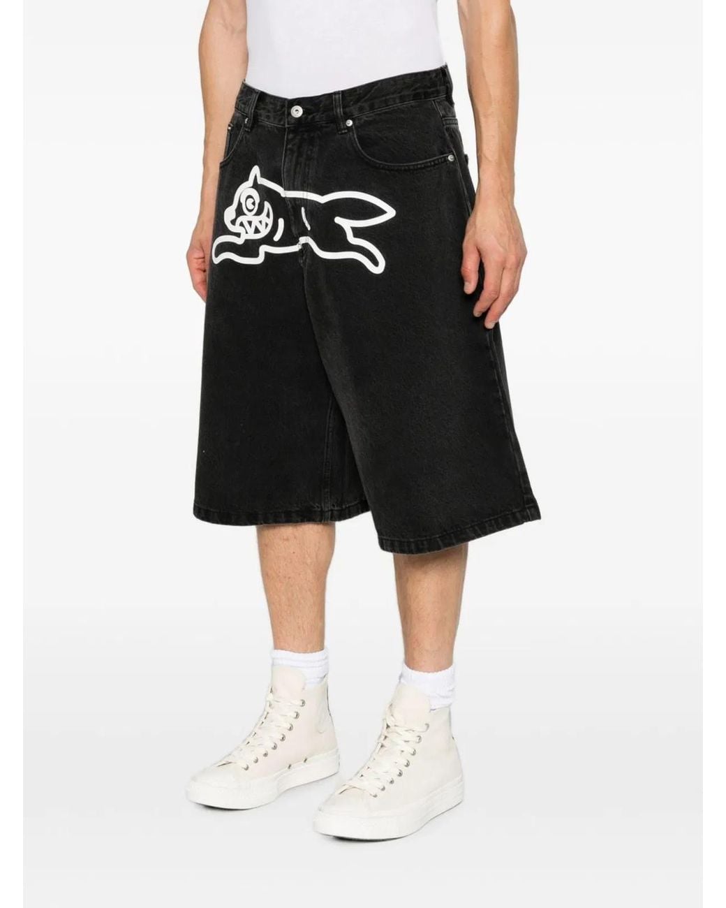 BBCICECREAM Black Denim Cargo Shorts for men