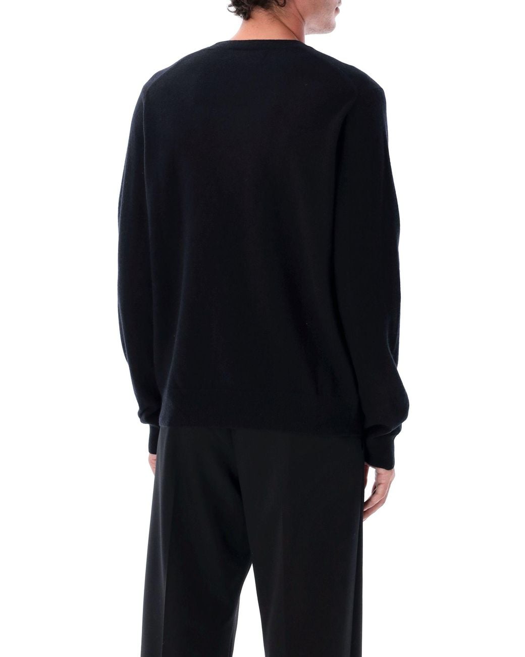 Comme des Garçons Blue Shirt Crew-Neck Wool Sweater for men