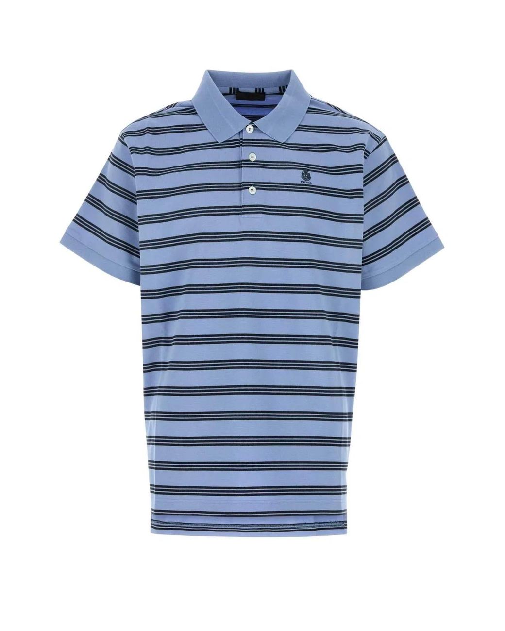 Prada Blue Shirt Collar Polo for men