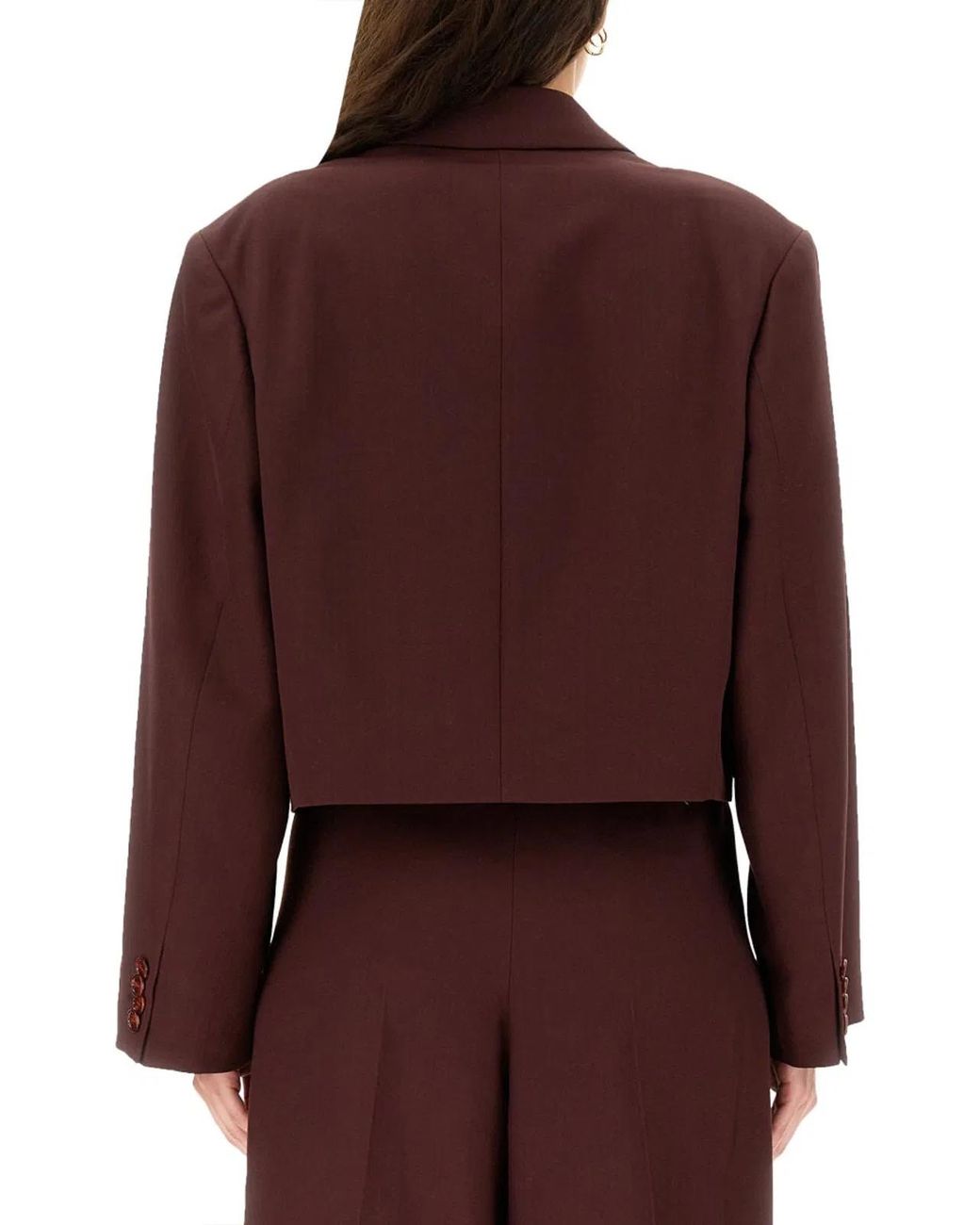 Acne Red Wool Blend Peaked Lapel Jacket