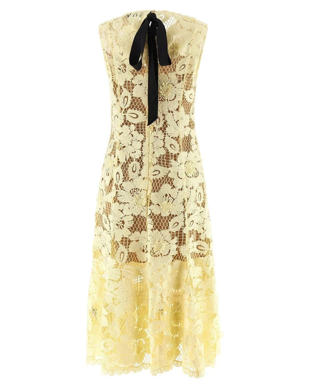 Self-Portrait Metallic Crochet Lace Dress