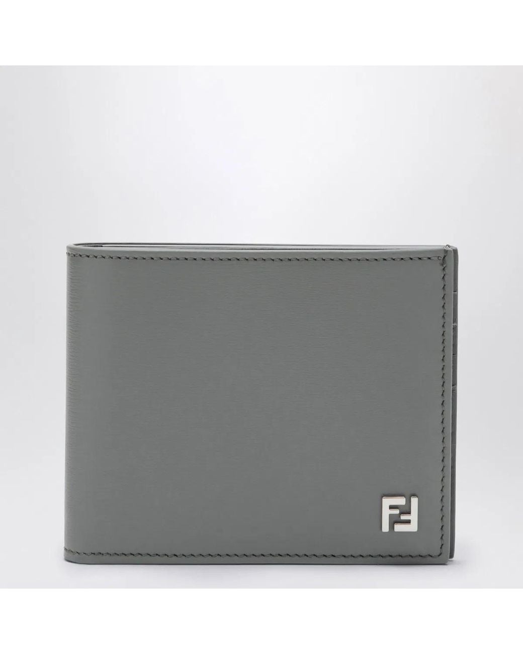 Fendi Gray Light Squared Ff Bi-Fold Wallet for men
