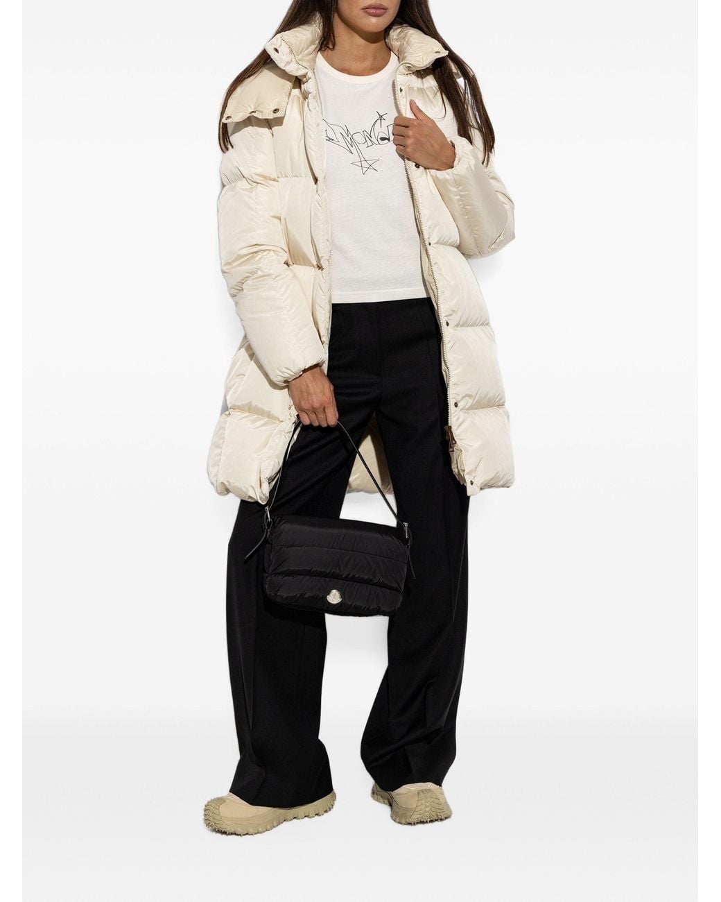 Moncler White Logo-Print T-Shirt