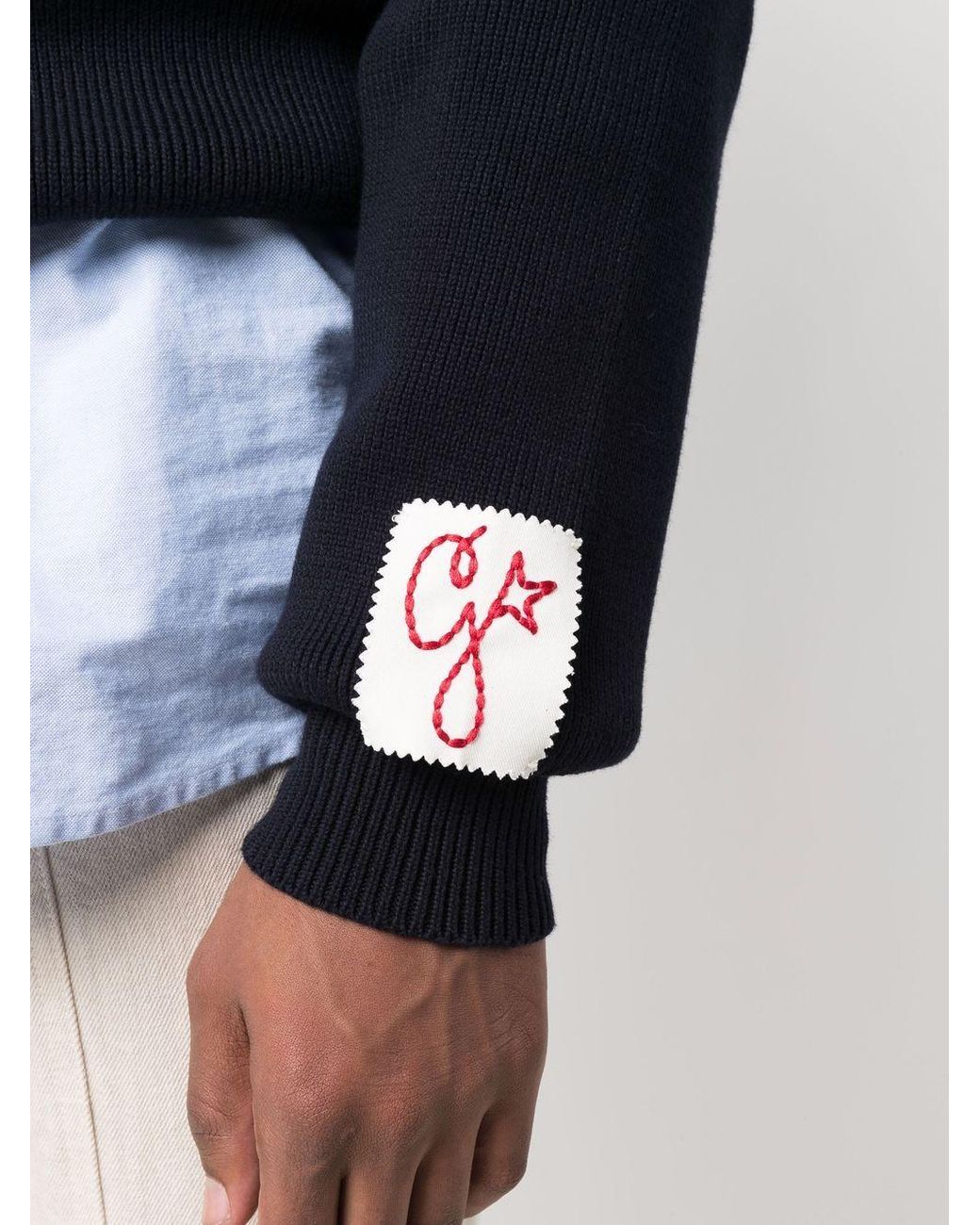 Golden Goose Deluxe Brand Blue Logo Organic Cotton Sweater for men