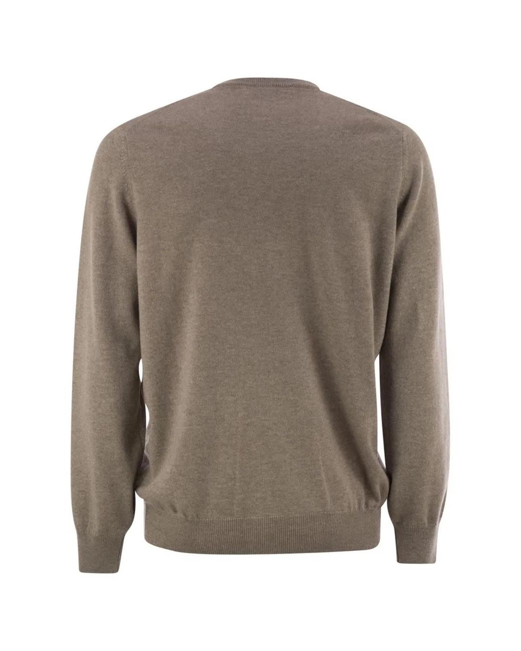Brunello Cucinelli Brown Pure Cashmere Crew-Neck Sweater for men