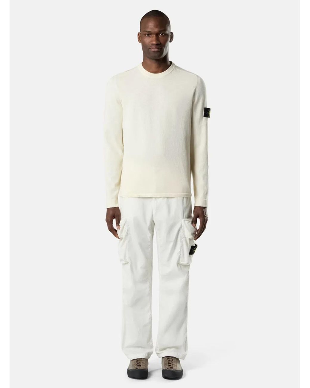 Stone Island White 5100062 Light Raw Hand Organic Cotton for men