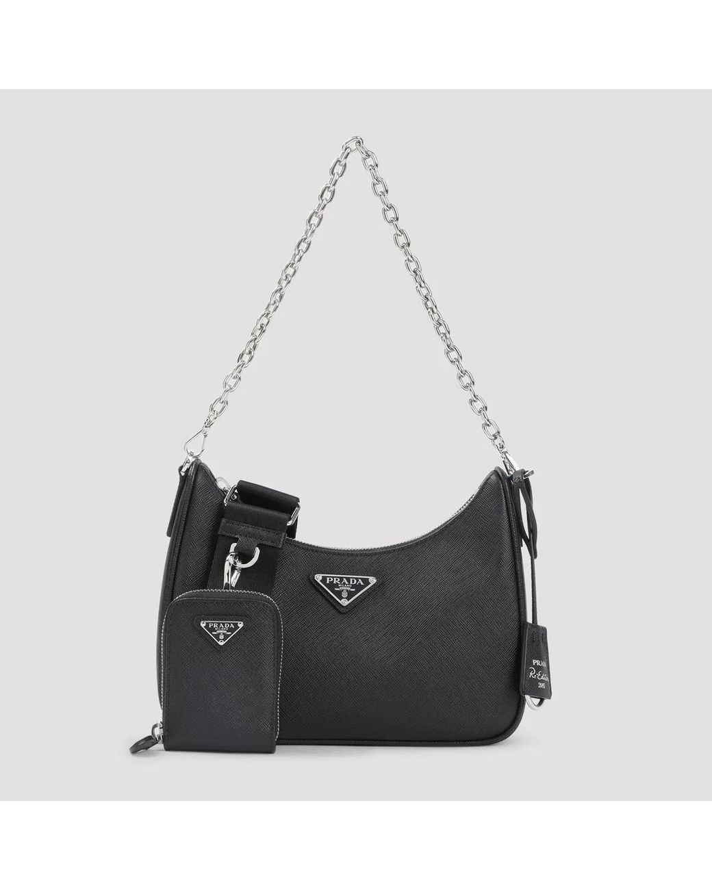 Prada Black Bandoliera Saffiano Leather Shoulder Bag