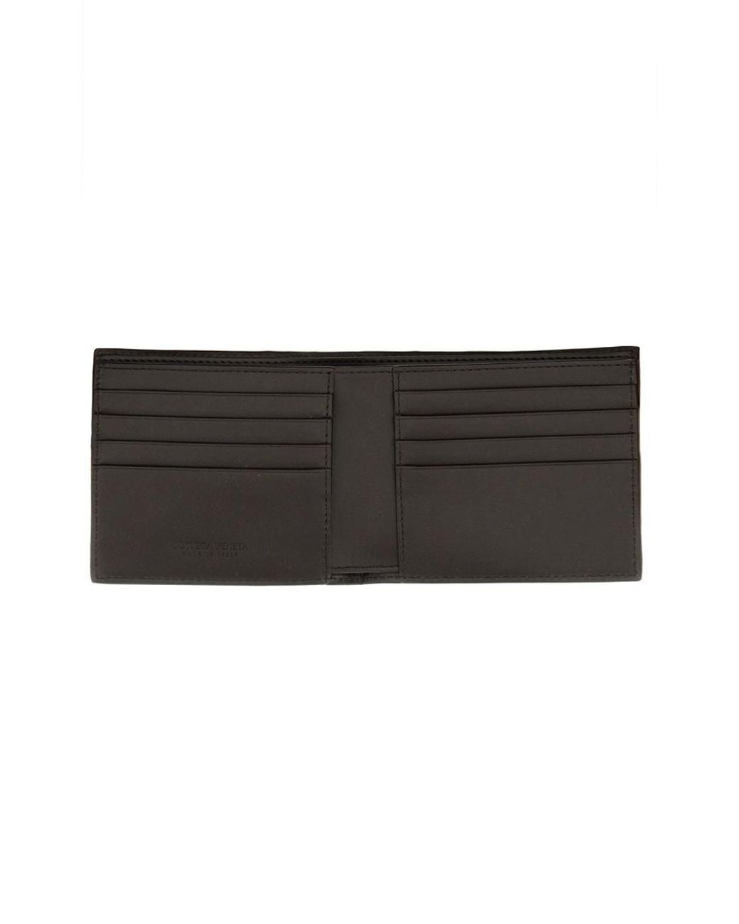 Bottega Veneta Black Portafoglio Bi-Fold Con Motivo Intrecciato for men
