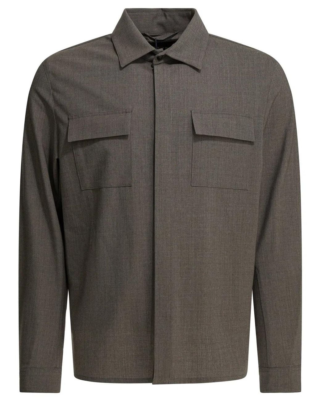 Herno Gray Virgin Wool Jacket for men