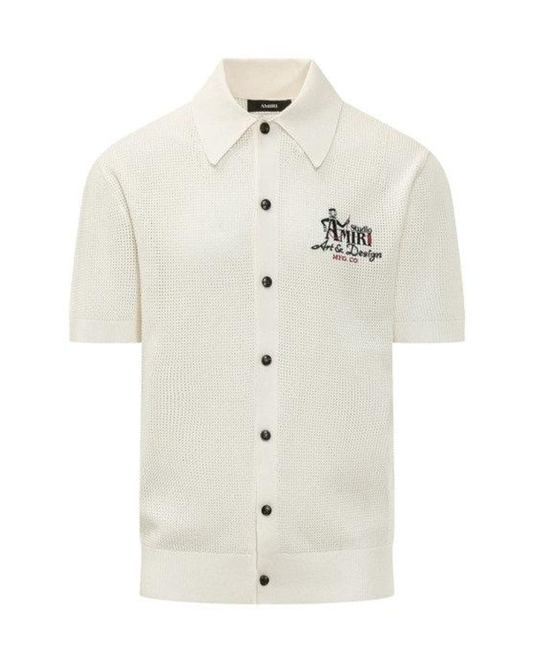 Amiri White Studio Mesh Knit Shirt for men