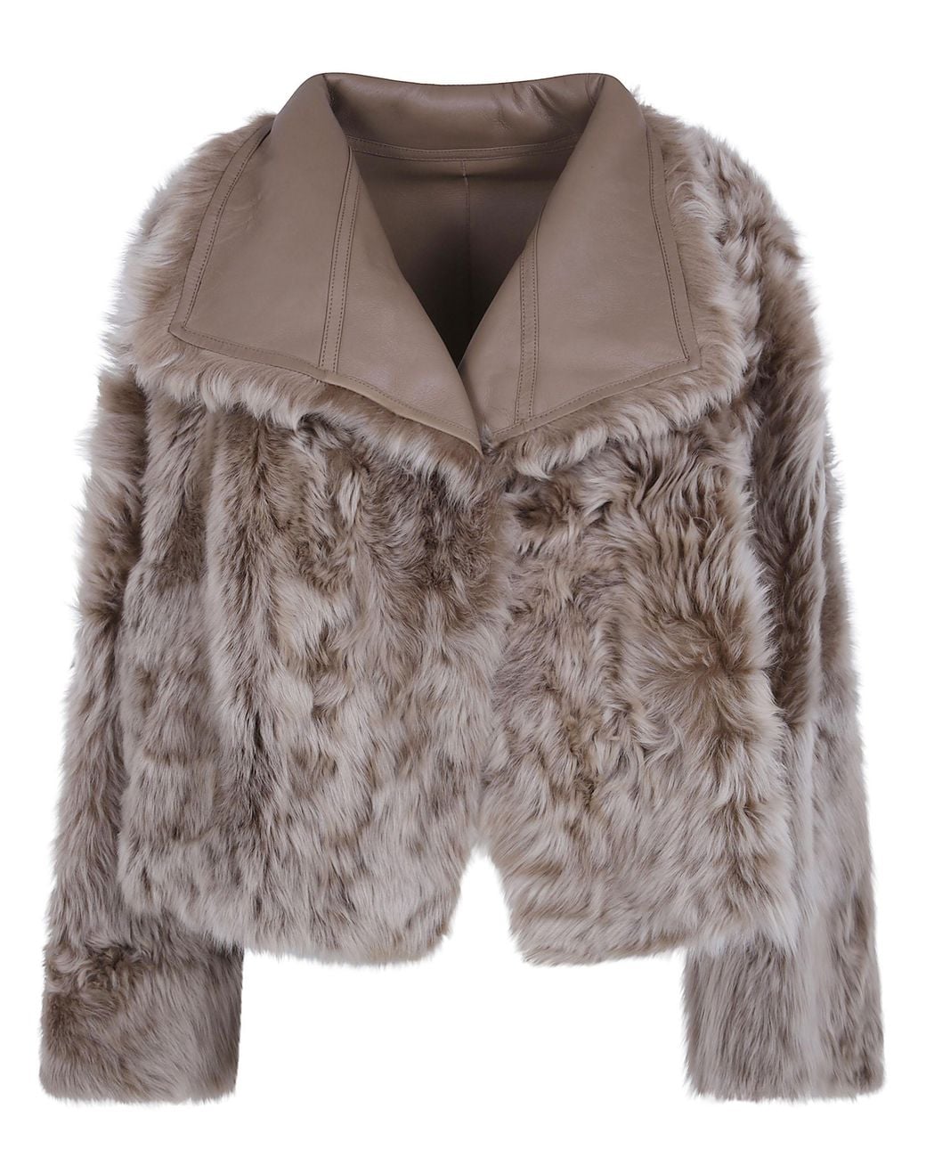 Yves Salomon Brown 55Cm Jacket