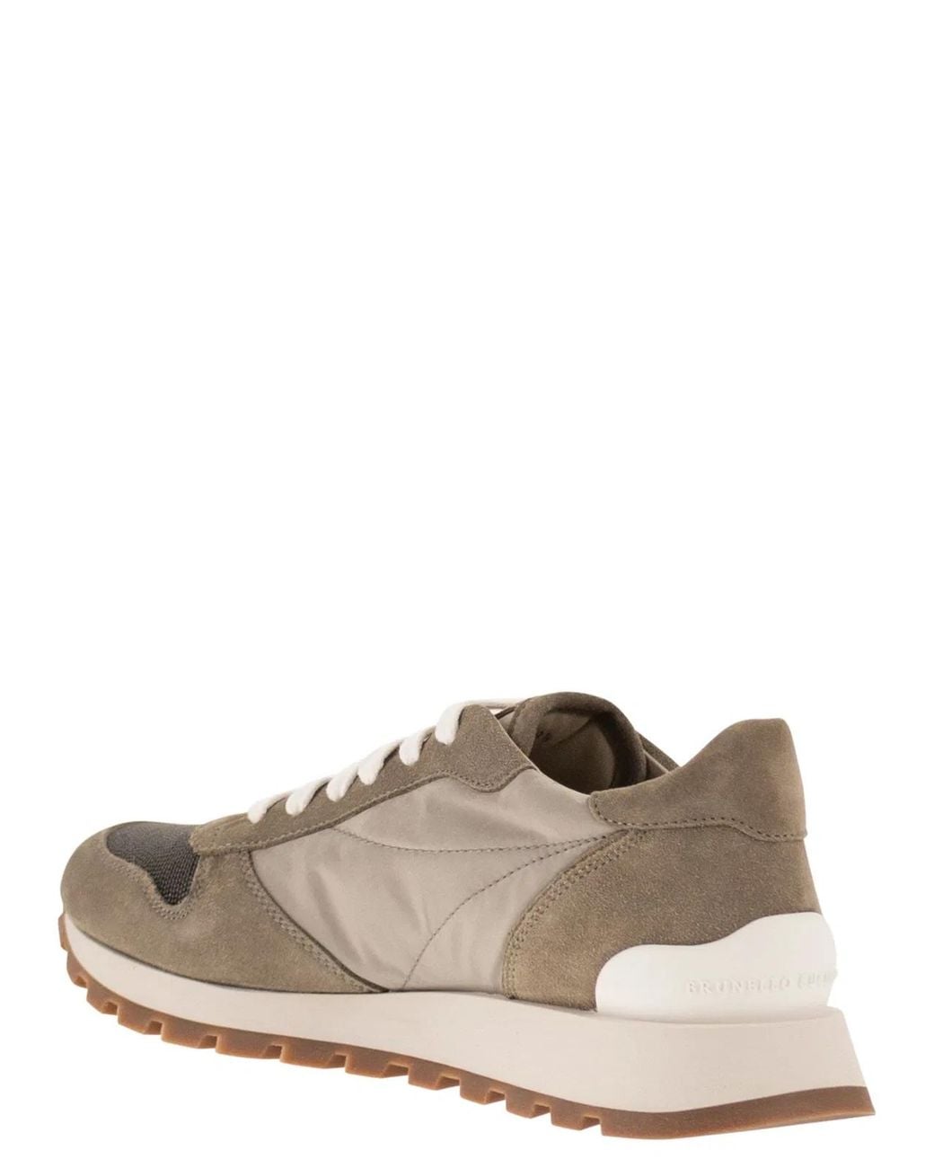 Brunello Cucinelli Natural Techno Fabric Runners With Precious Toe