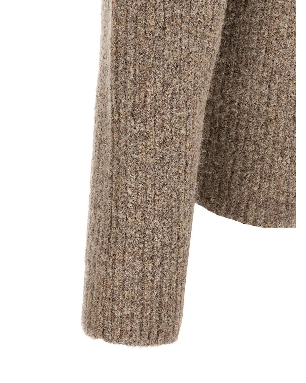 Roberto Collina Brown Ribbed Sweater for men