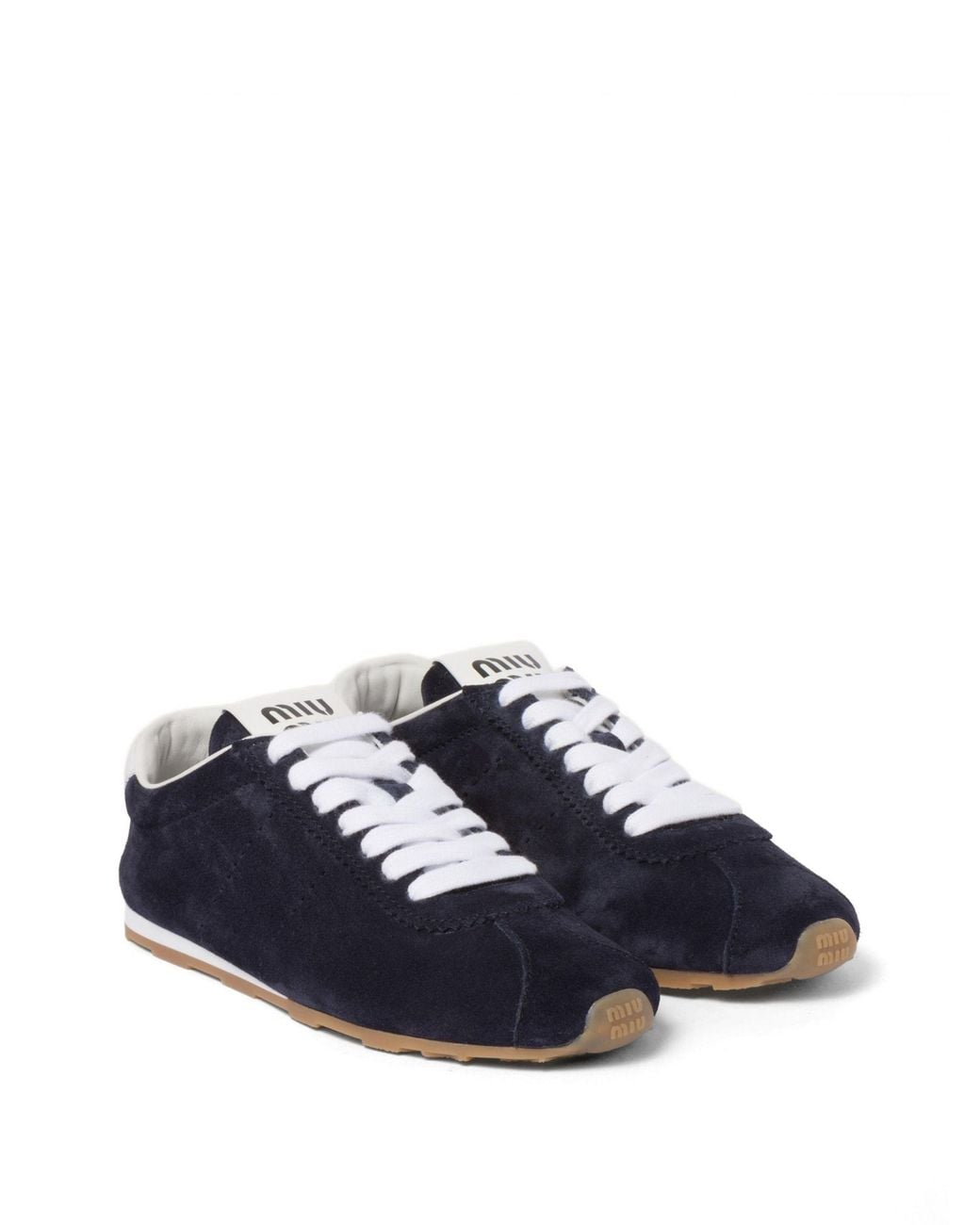 Miu Miu Blue Plume Suede Sneakers