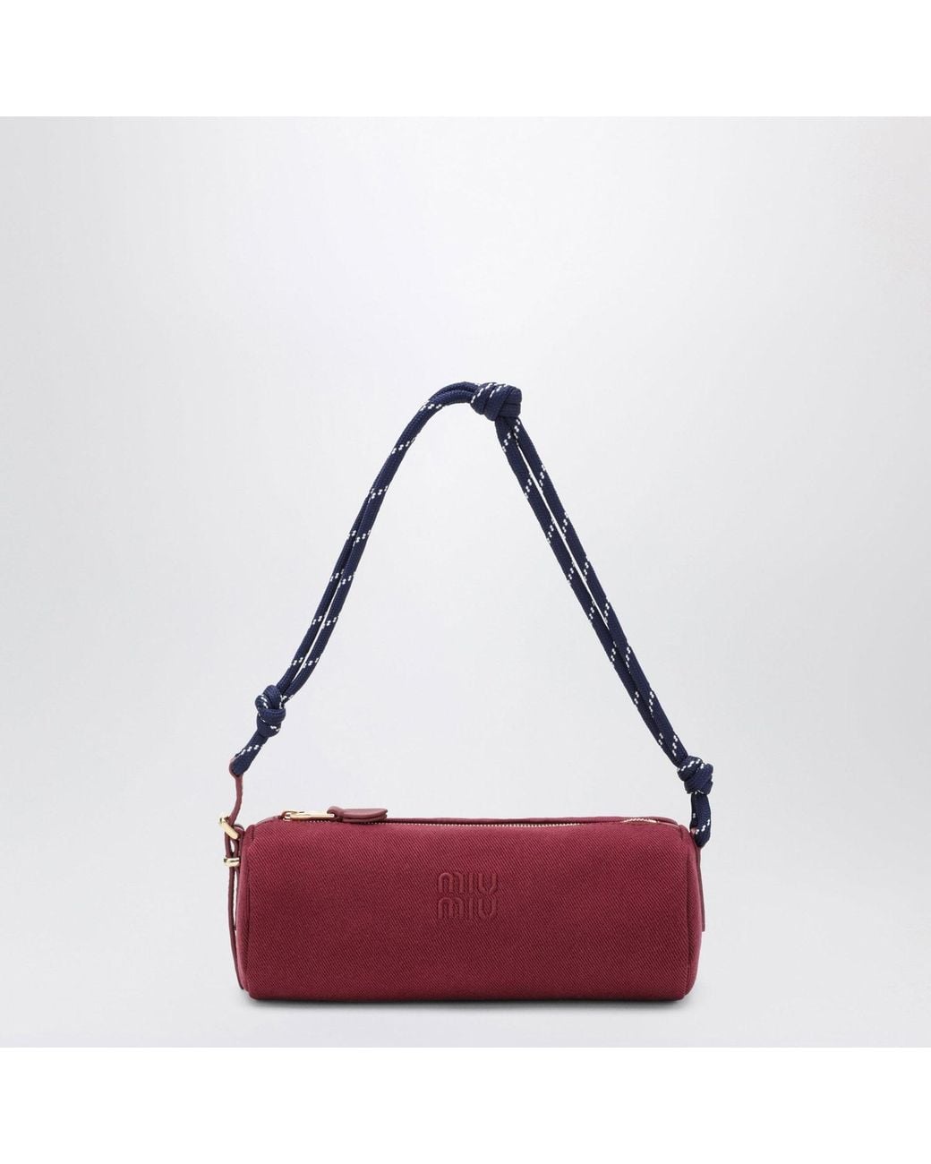 Miu Miu Red Gabardine Cylindrical Shoulder Bag