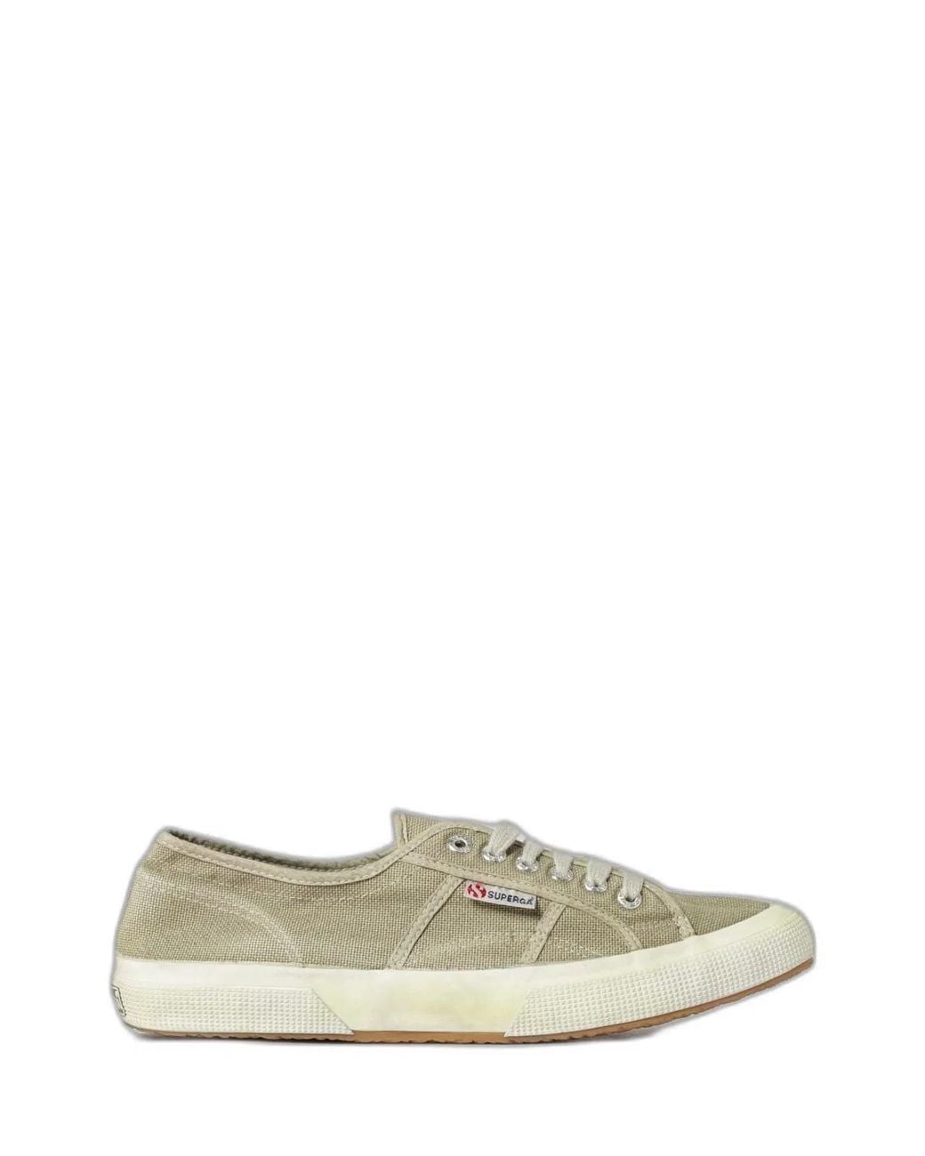 Superga White Cotton Flat Shoes