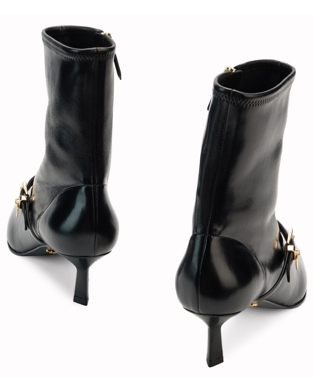 Prada Black Stretch Napa Ankle Boots
