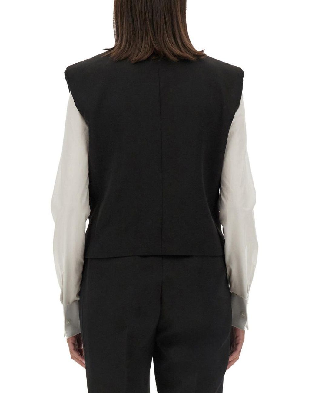 Dolce & Gabbana Black Double-Breasted Sleeveless Jacket