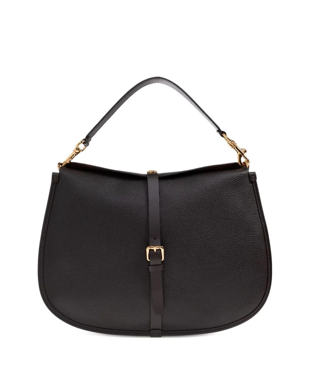 Etro Black Buckle-Fastening Extra-Large Leather Shoulder Bag