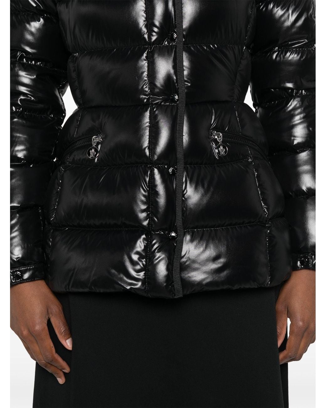Moncler Black Logo-Patch Padded Jacket