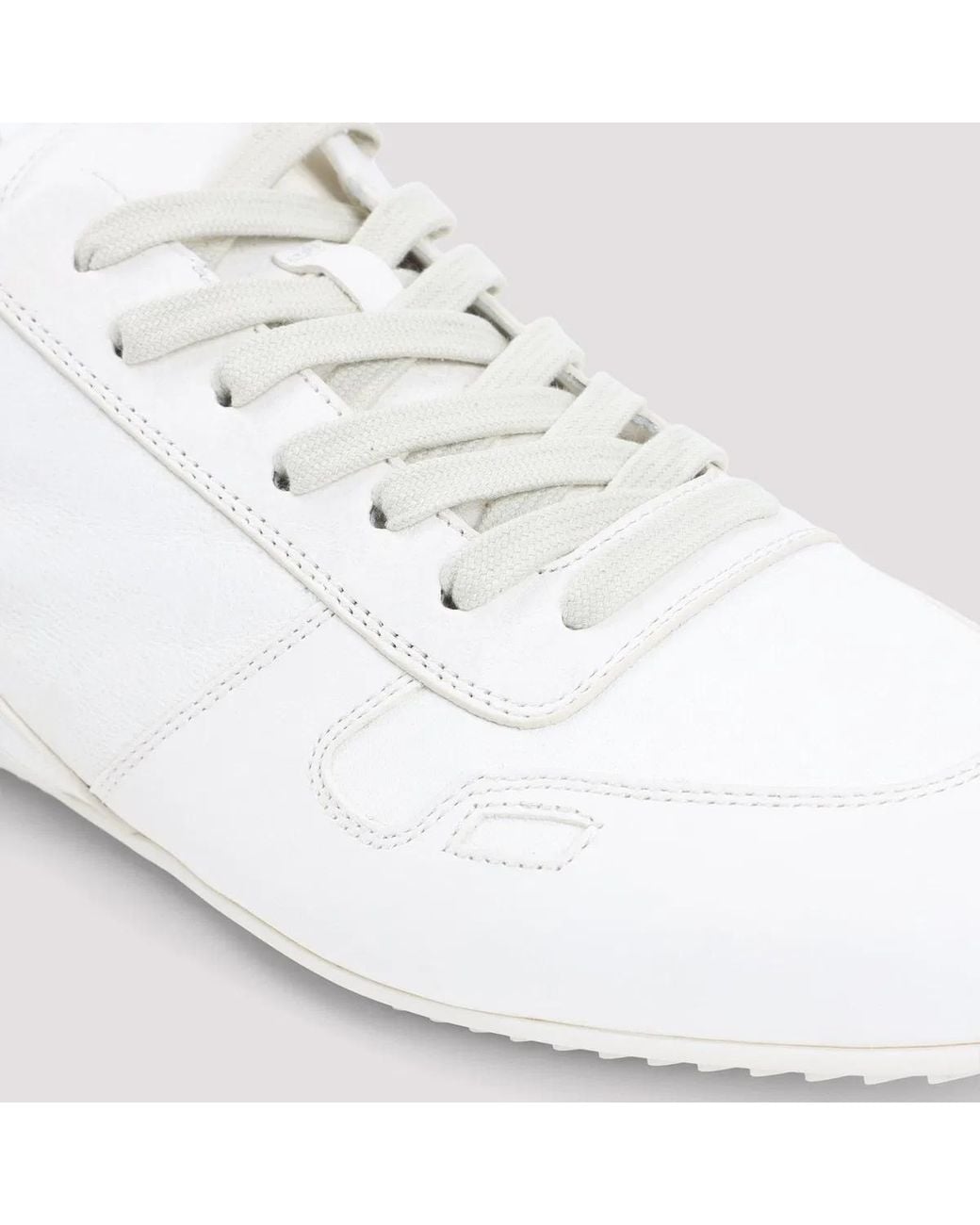 Rick Owens White Leather Sneakers for men