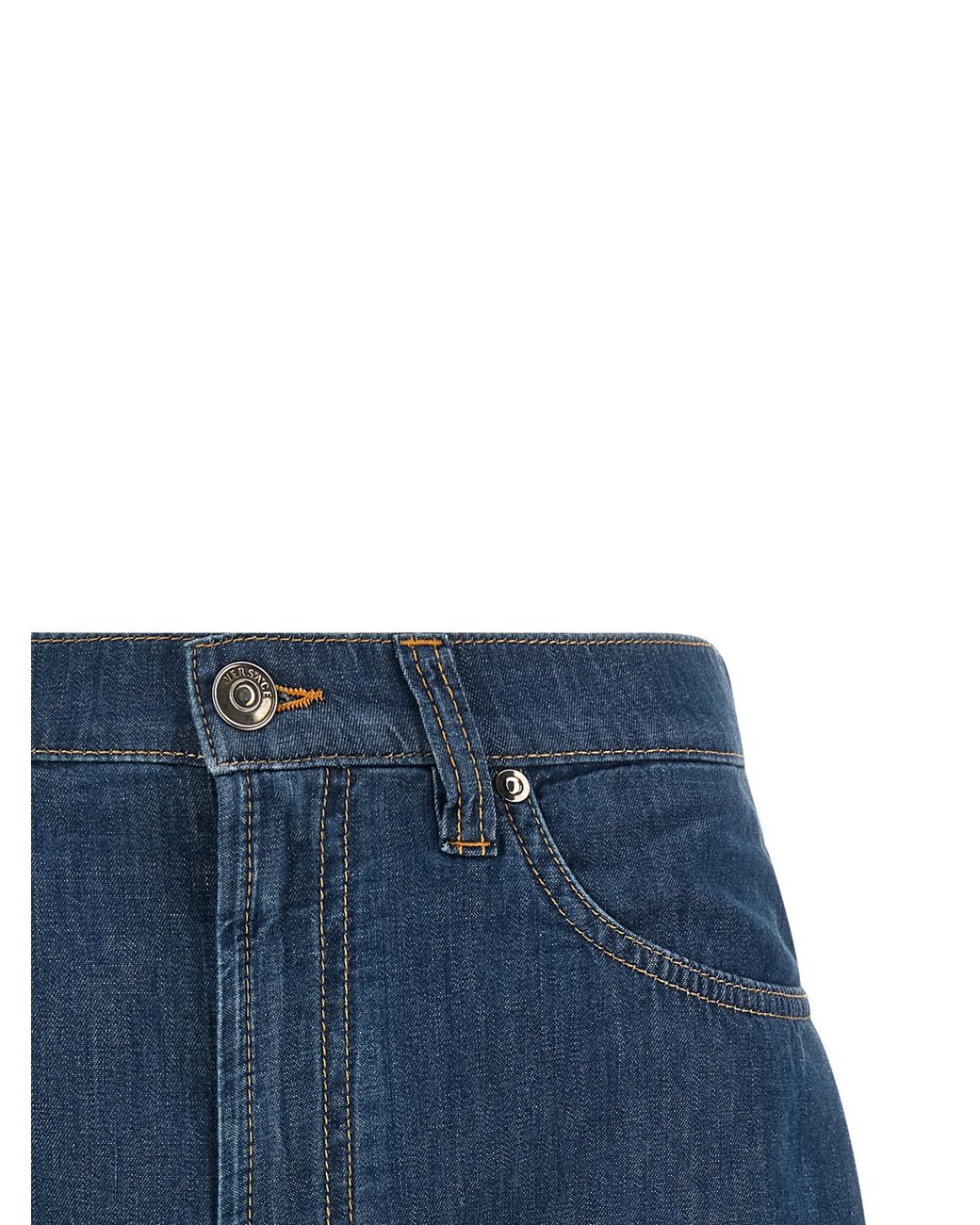 Versace Blue Chambray Denim Shorts