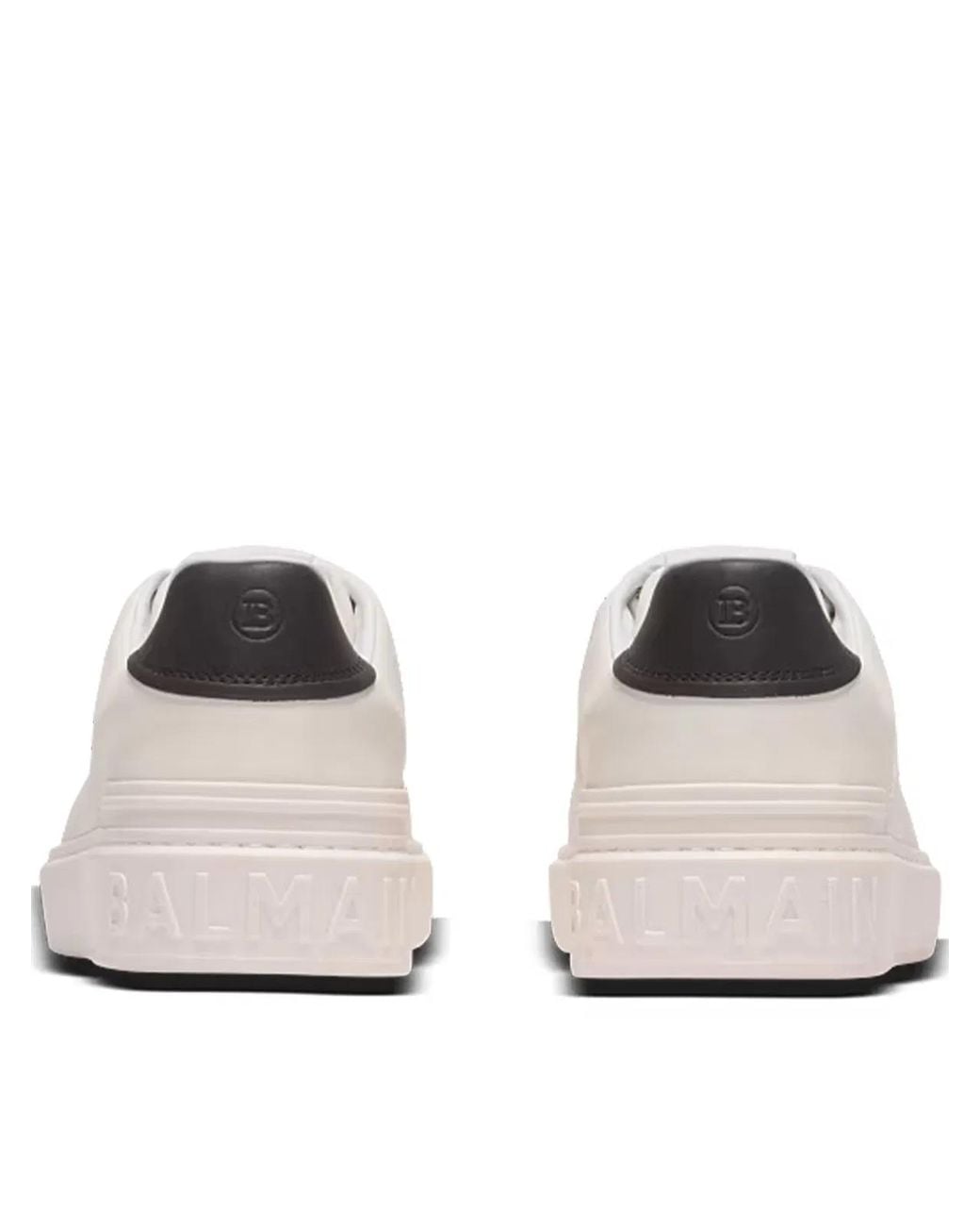 Balmain White Calf Leather Lace-Up Sneaker for men