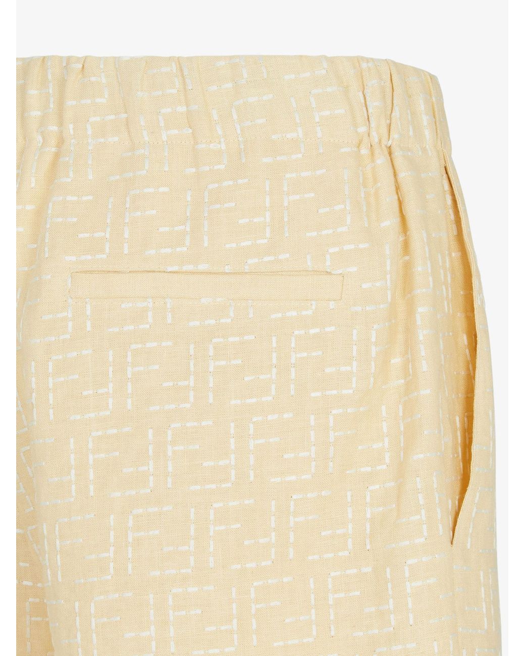 Fendi Natural Linen Bermuda-Shorts for men