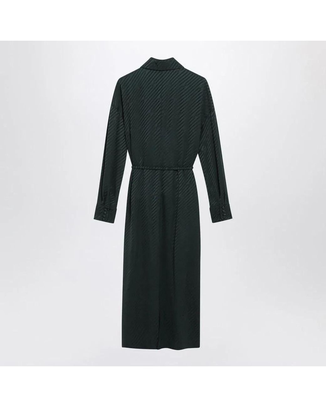 Gucci Black Gg Jacquard Silk Wrap Dress