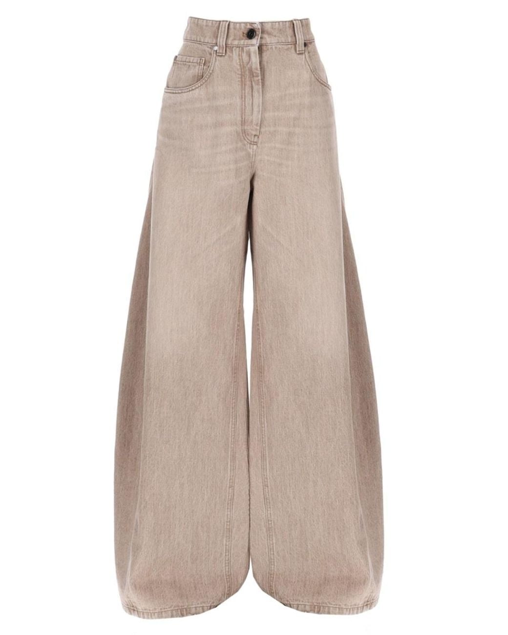 Brunello Cucinelli Natural Denim Barrel Jeans