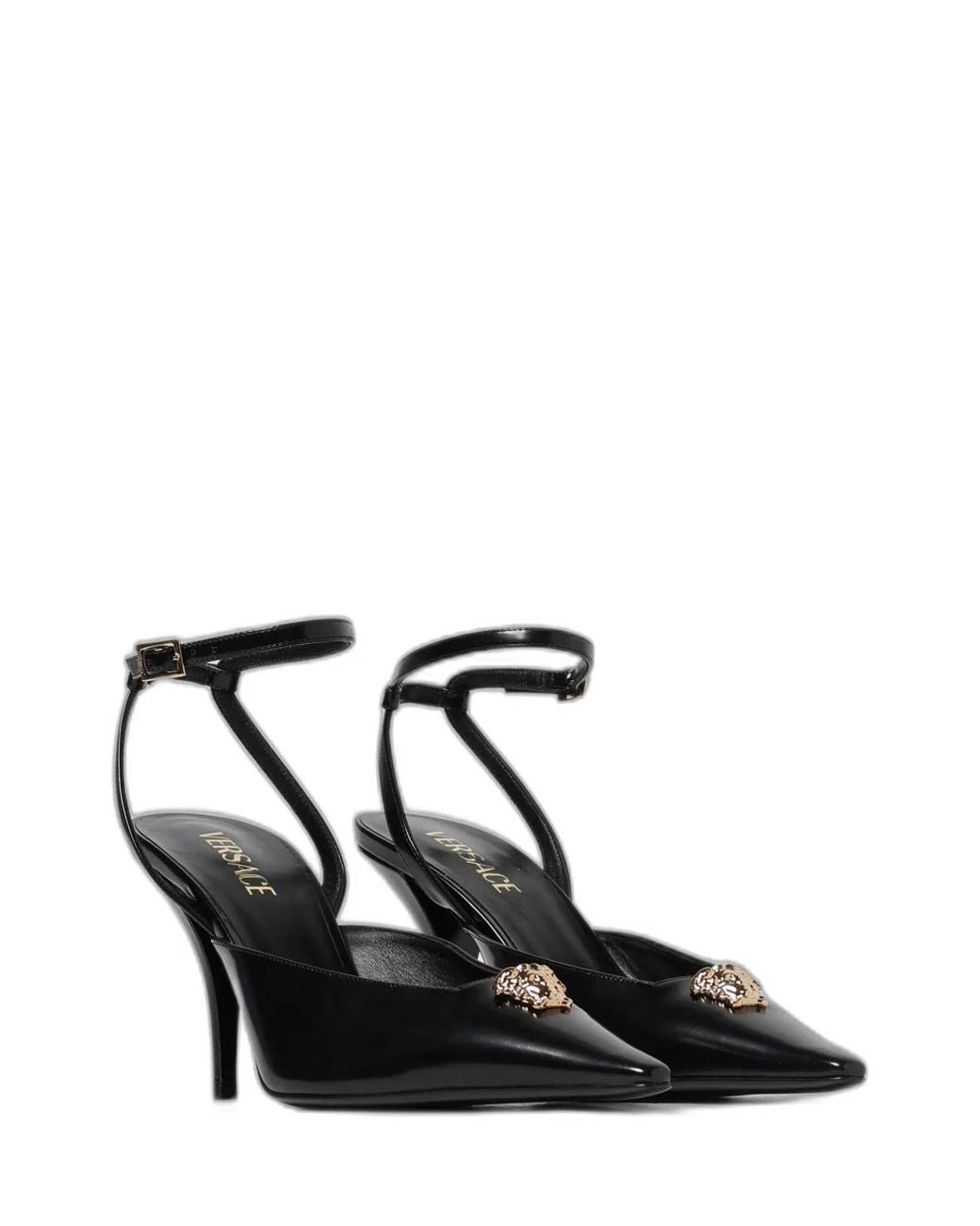 Versace White Leather Slingback Pumps