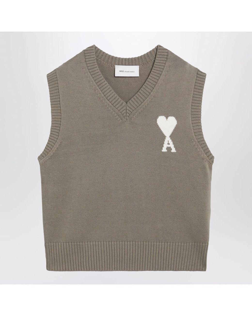 AMI Gray Ami De Coeur Vest for men