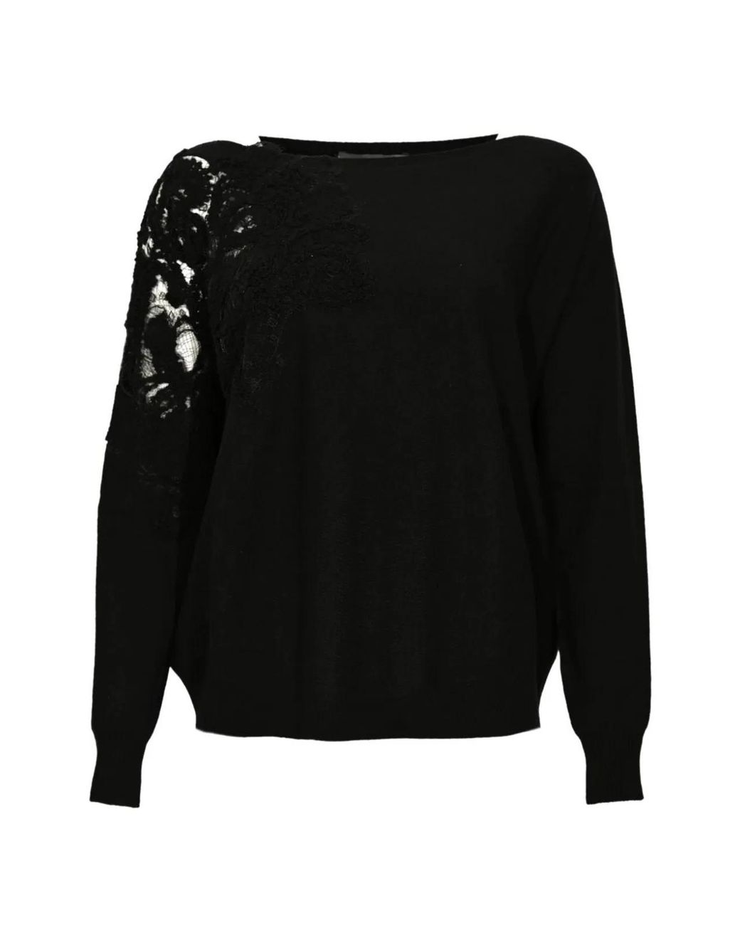 D.exterior Black Wool Sweater
