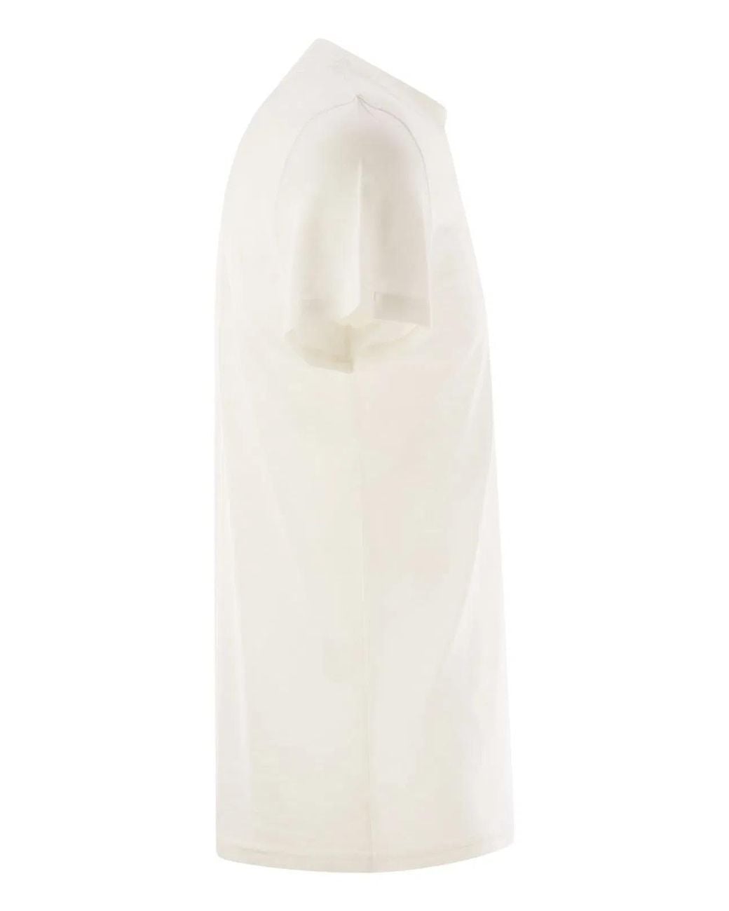 PT01 White Silk And Cotton T-Shirt for men