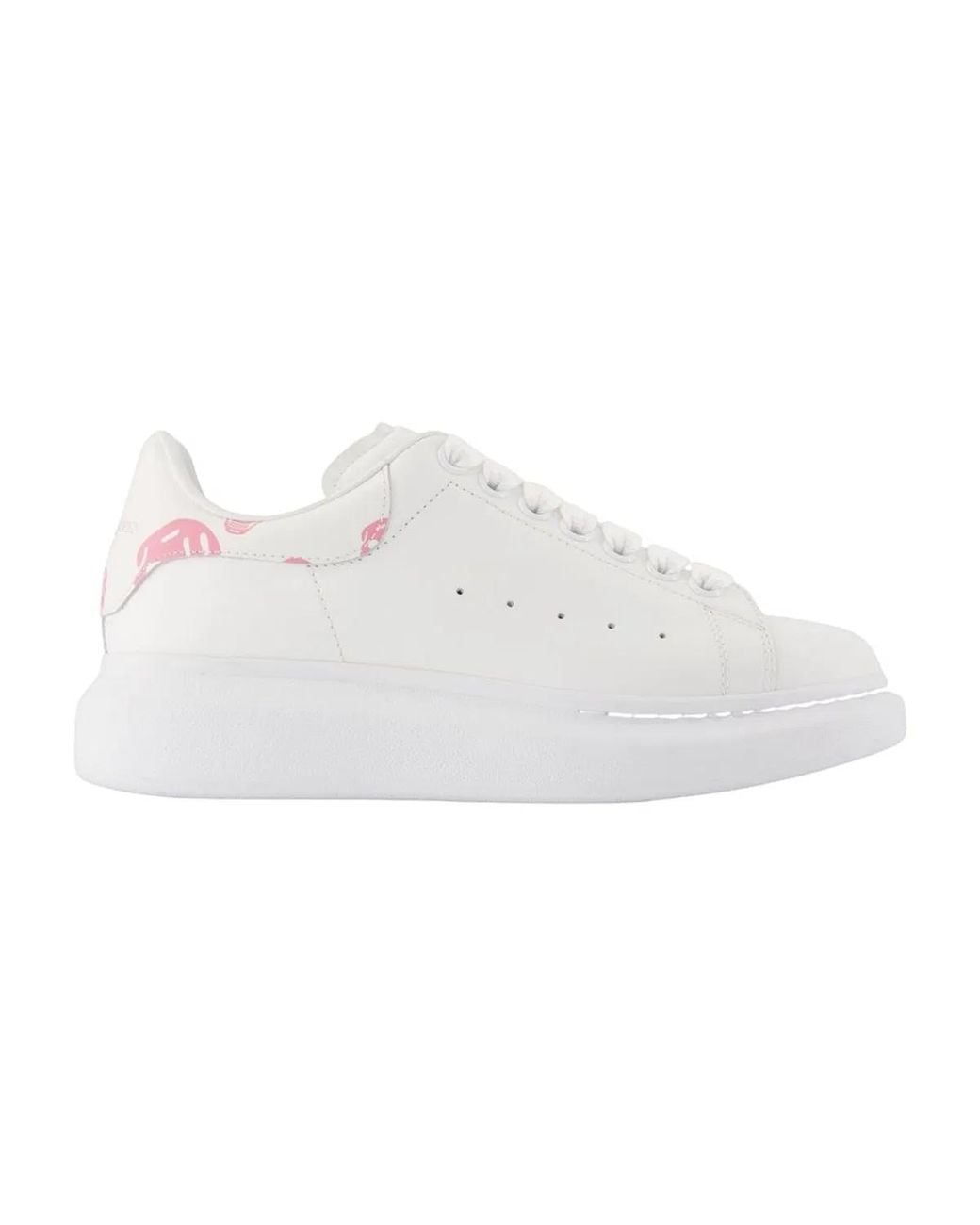 McQueen White Calfskin Sneakers