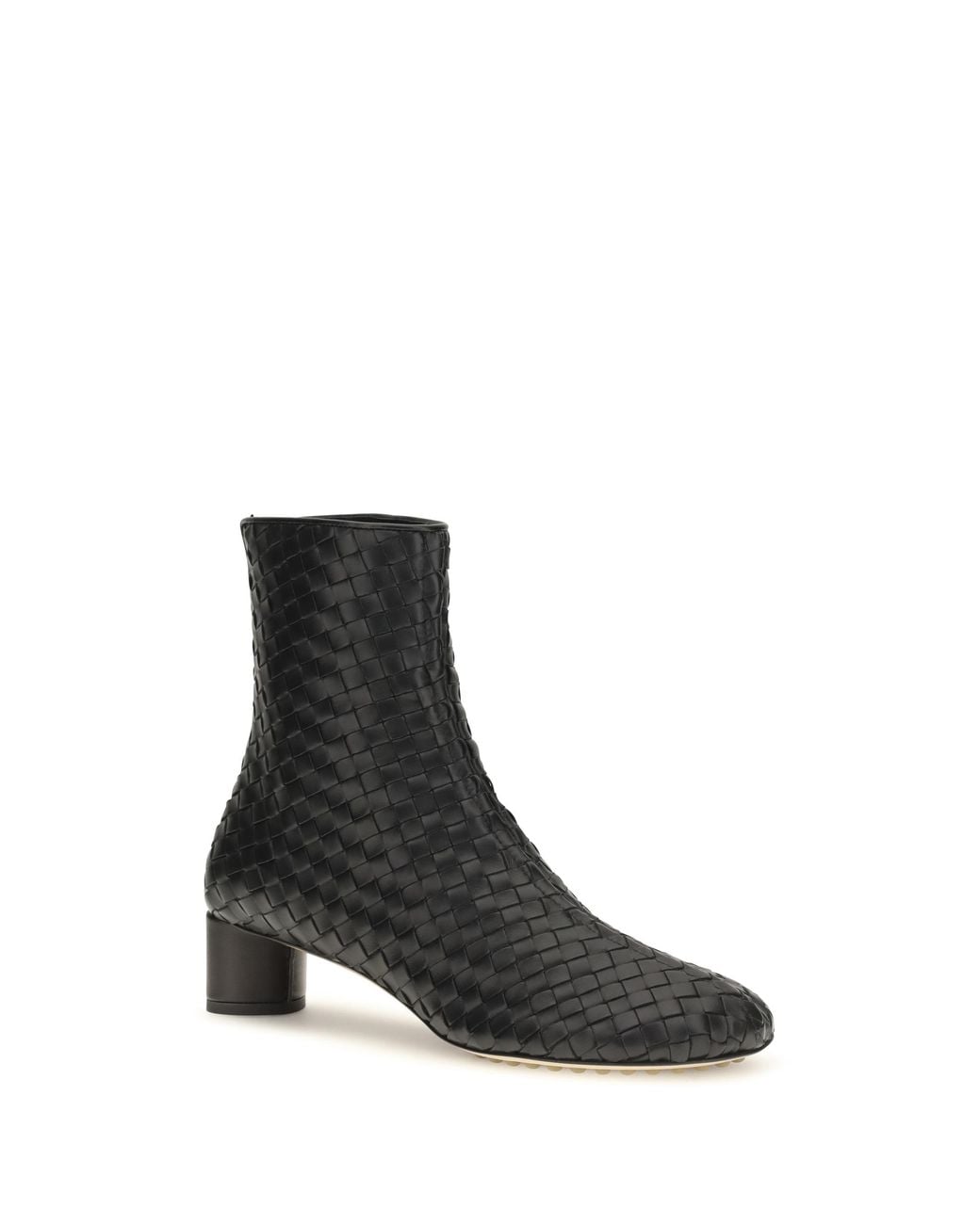 Bottega Veneta Black Cherry Intrecciato Ankle Boots