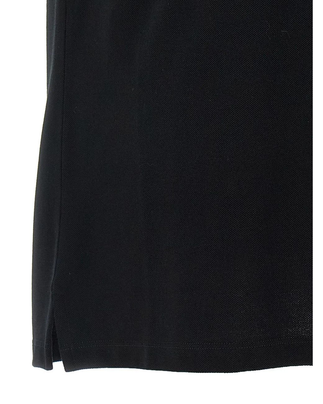 McQueen Black Logo Embroidery Polo Shirt for men