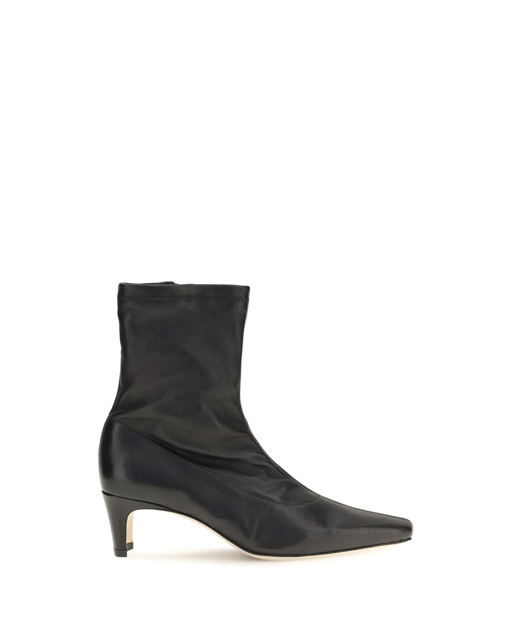 Staud Black Wally Sock Leather Ankle Boots