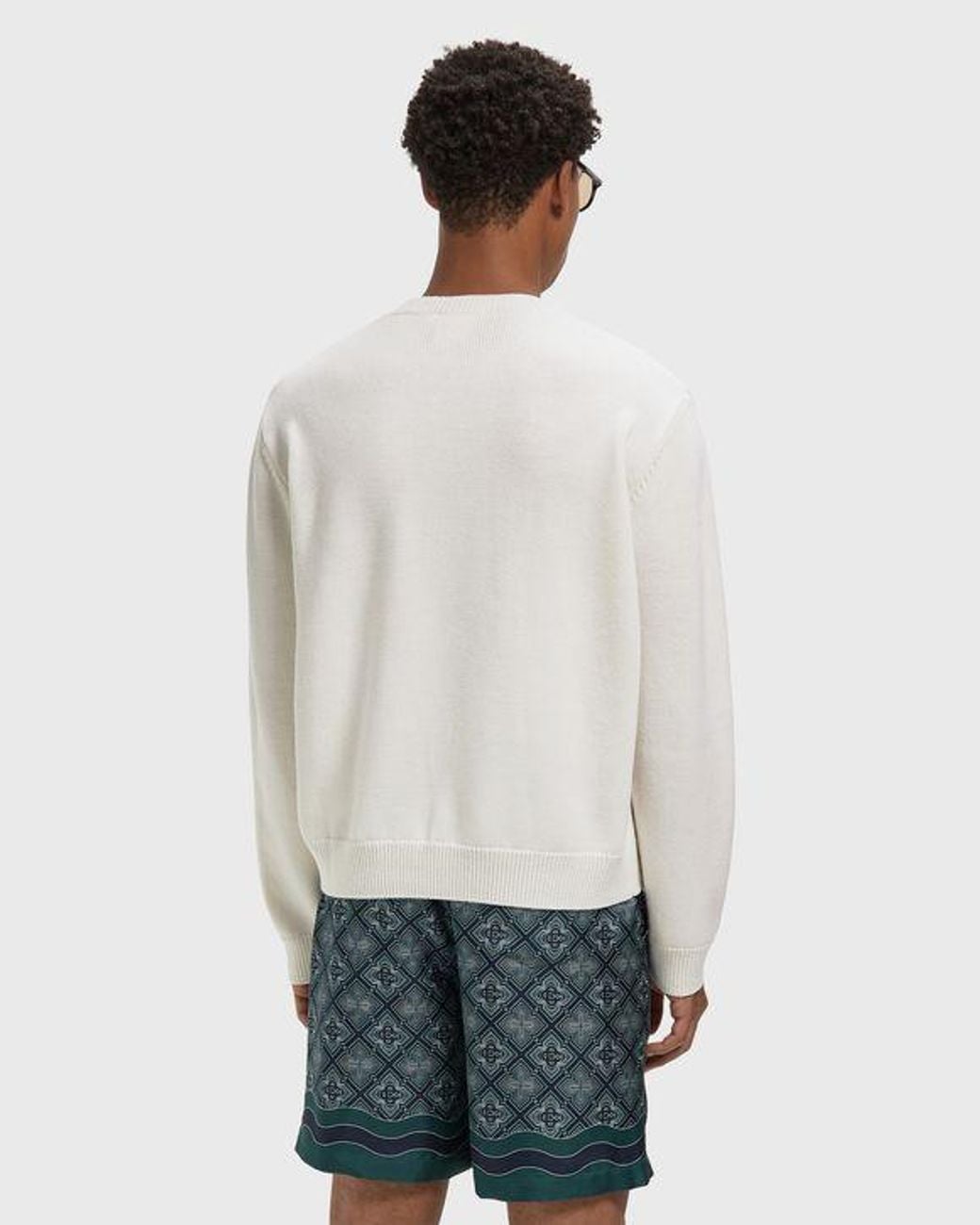 Casablanca White Graphic Jacquard Wool Sweater For for men