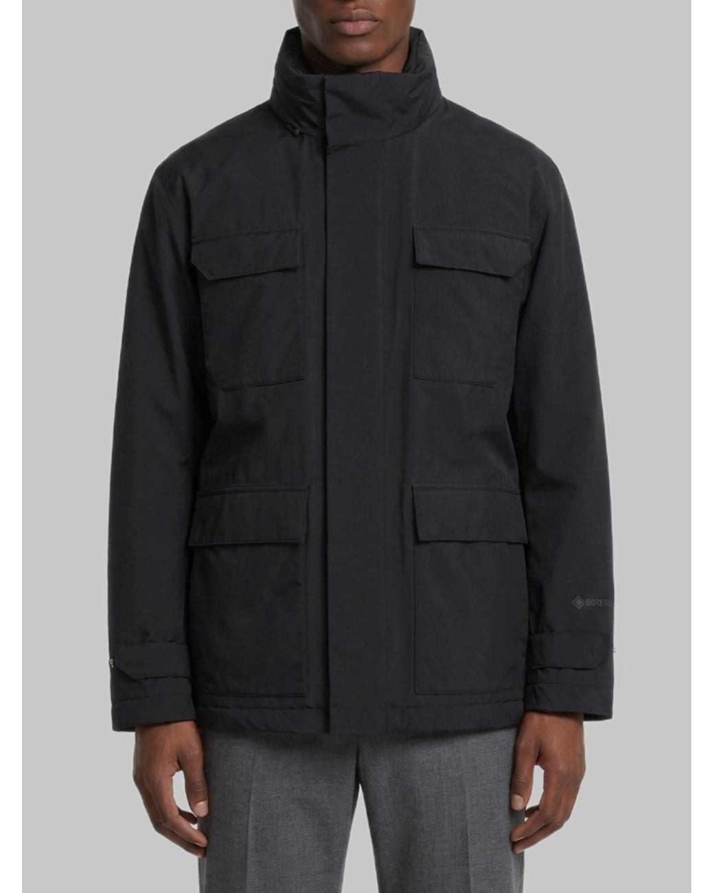 Herno Black Padded Gore-Tex Nylon Jacket for men