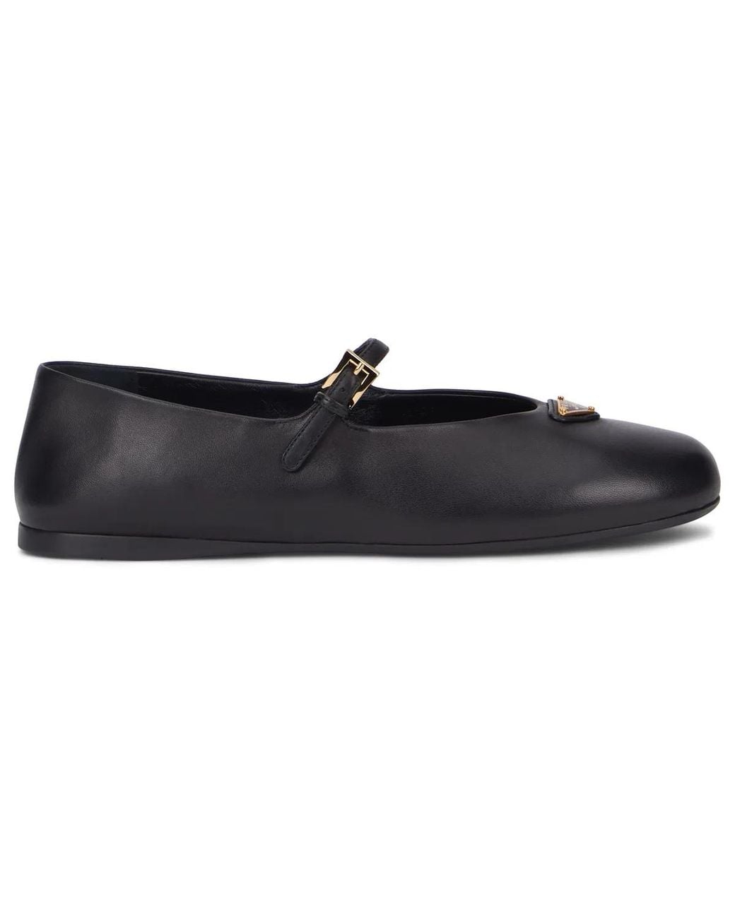 Prada Black Nappa Leather Ballerinas